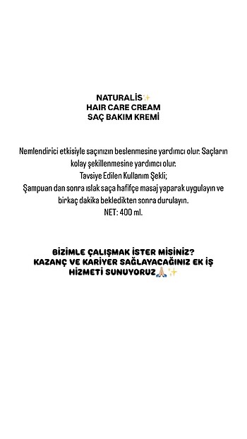 Diğer NATURALİS? SAÇ BAKIM KREMİ
