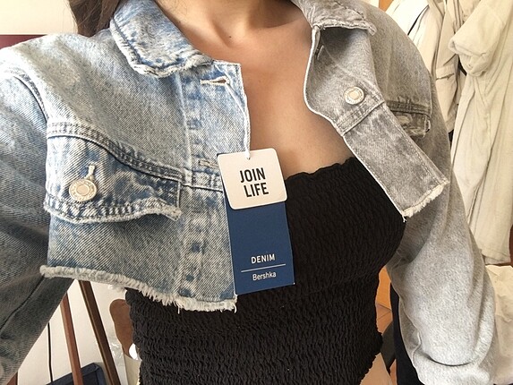 m Beden Bershka süper crop ceket
