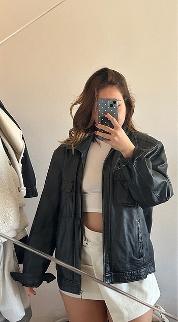 Oversize deri ceket