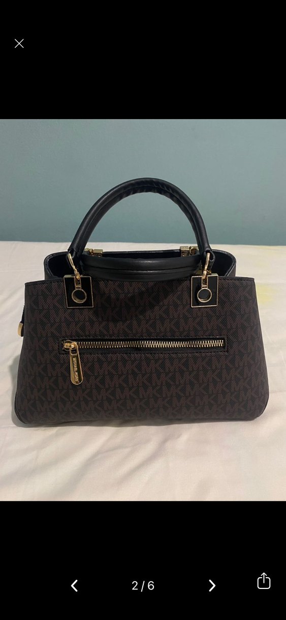 Michael Kors Zincir Detaylı Kahverengi Deri Çanta - Görsel 2