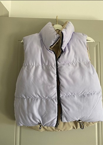 Kadın Bej ve Pastel Renkli Fermuarlı Yelek - Görsel 2