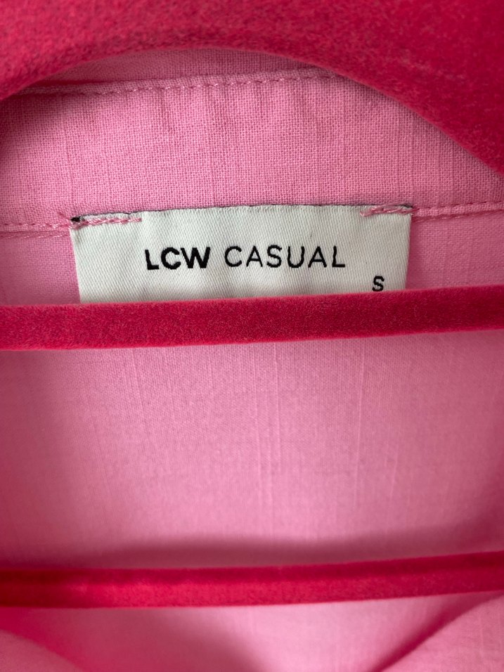 Pembe Keten Kadın Gömlek - Görsel 3