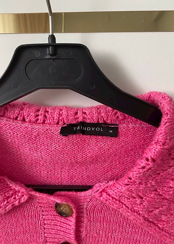 Pembe Örgü Vintage Kadın Kazak - Görsel 3