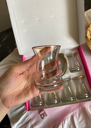 Altın Kenarlı İnce Cam Çay Seti - Görsel 4