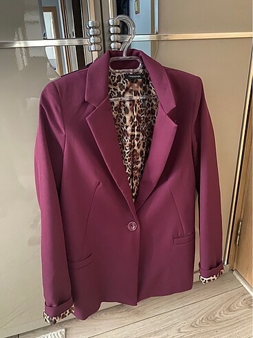 Trendyol & Milla Trendyol Milla Bordo Vatkalı Blazer Ceket - 34 Beden