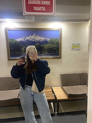 l Beden lacivert Renk ZARA boomber ceket