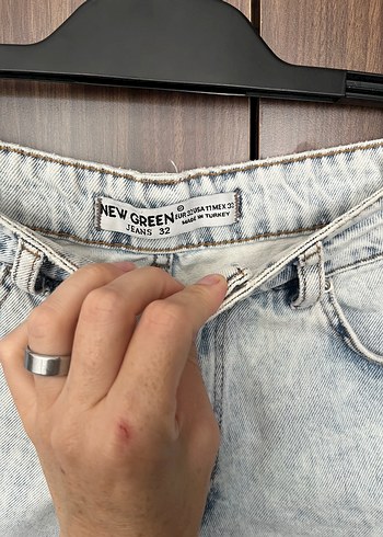Diğer Kadın Mavi Bağlama Desenli Denim Şort