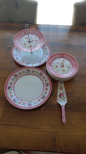 Karaca Apricot Pink Rose Fine Porcelain Pasta Takımı