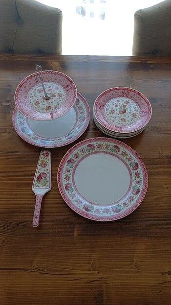Karaca Karaca Apricot Pink Rose Fine Porcelain Pasta Takımı