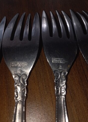  Beden beyaz Renk Vintage Stainless Steel Germany Damgalı 6 Adet Çatal