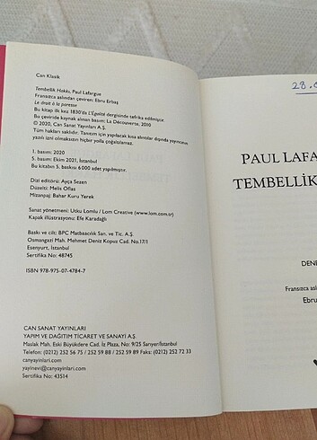 Beden Renk Tembellik Hakkı Paul Lafargue