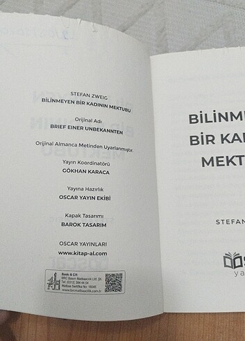 Stefan Zweig Bilinmeyen Bir Kadının mektubu