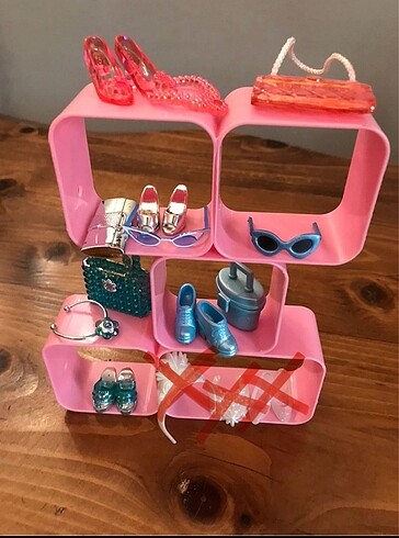 4 adet özel vintage Barbie aksesuar seti