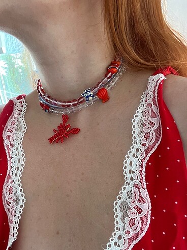 Beden çeşitli Renk Denizi mercanları temalı choker