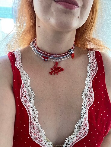 Denizi mercanları temalı choker