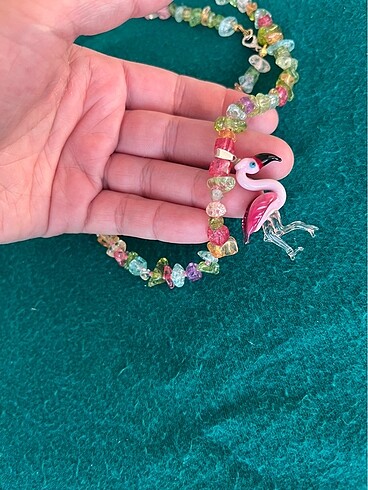 Diğer Kırık renkli necef flamingo kolye