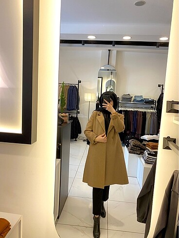 l Beden camel Renk Kaşe kaban