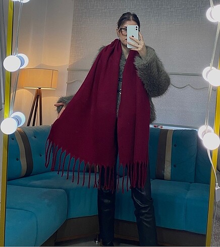 Beden BORDO BÜYÜK DOLGUN ATKI ŞAL