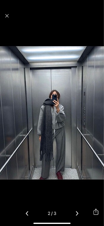 Zara ANTRASİT BÜYÜK DOLGUN ATKI ŞAL