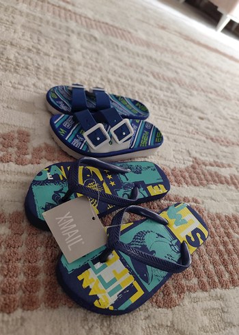 Mavi Renkli Tokalı Erkek Çocuk Terlikleri - Görsel 2