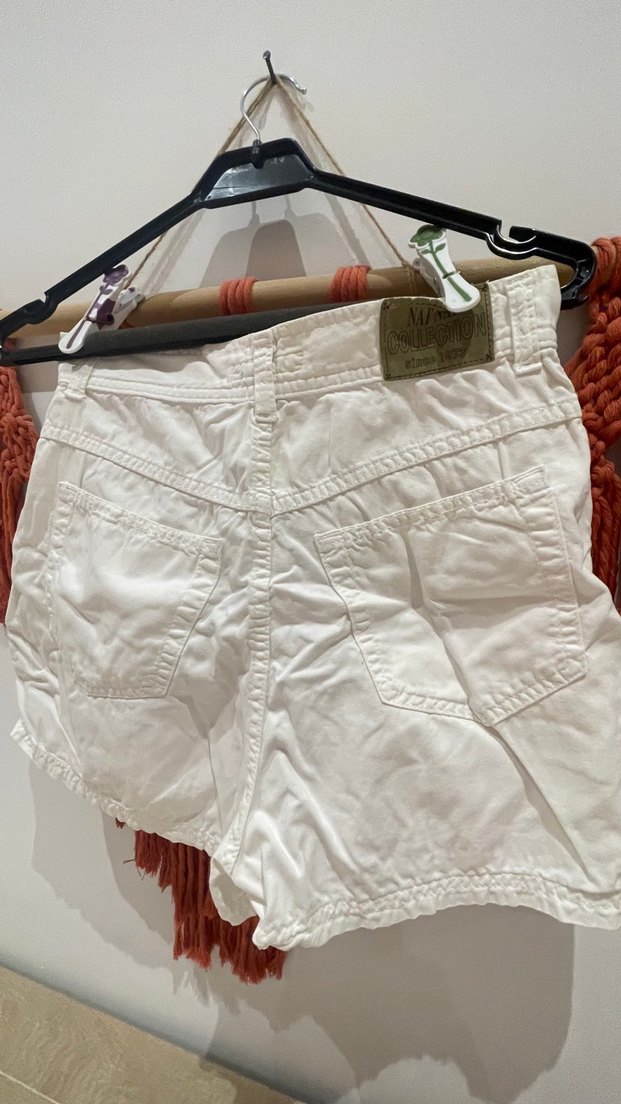 Beyaz Pamuklu  Mini Şort - Görsel 2