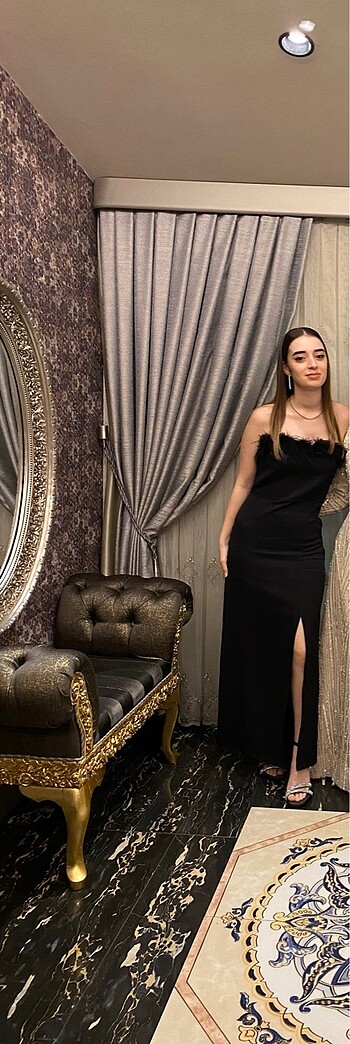 milla otrisli straplez elbise