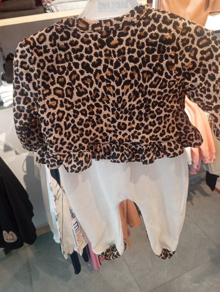 Kız Bebek  Leopar Desenli tulum Bolero - Görsel 2