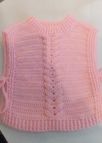 Kız Çocuk Pembe Örgü Süveter - Görsel 3