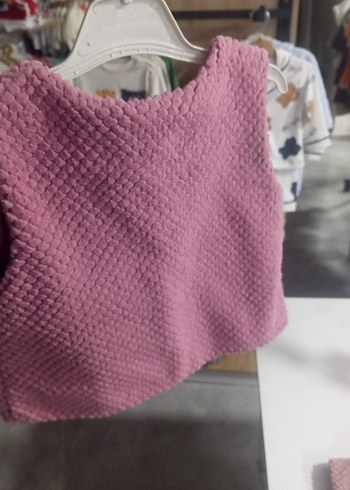 Kız Çocuk gül kurusu peluş Yelek - Görsel 2