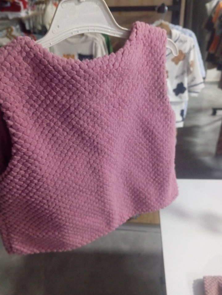 Kız Çocuk gül kurusu peluş Yelek - Görsel 2