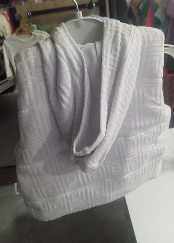 Kiz-erkek bebek Beyaz Fermuarlı Kapüşonlu Yelek - Görsel 2