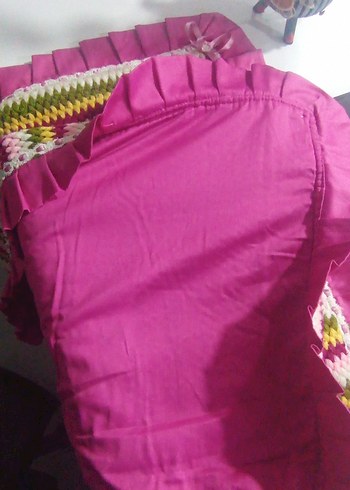 el örgüsü Renkli Çizgili Örgü Çocuk Battaniyesi - Görsel 3