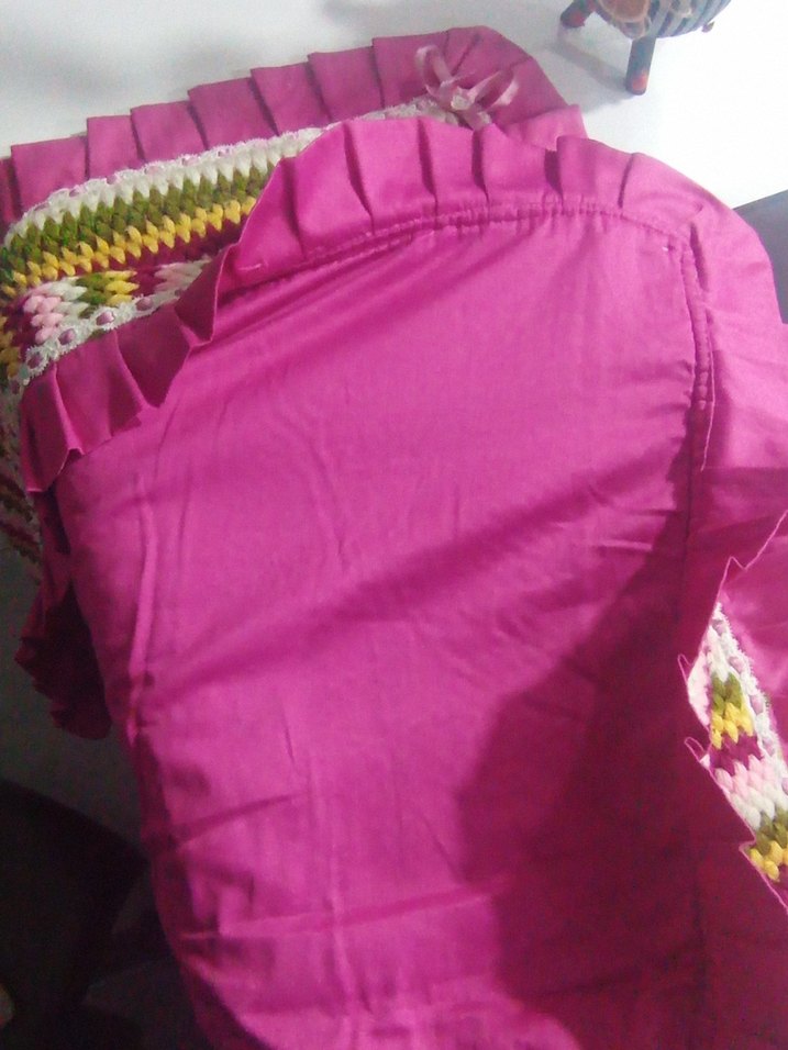 el örgüsü Renkli Çizgili Örgü Çocuk Battaniyesi - Görsel 3