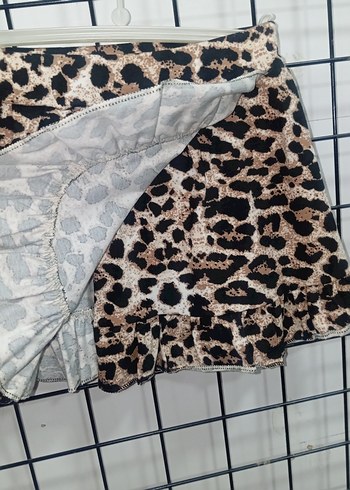 Leopar Desenli şort etekli takım - Görsel 2