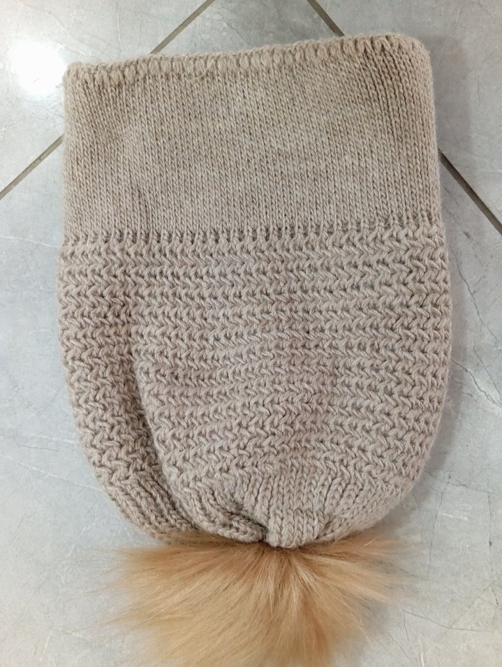 Bej Örgü Kadın Bere Papatya Detaylı - Görsel 2