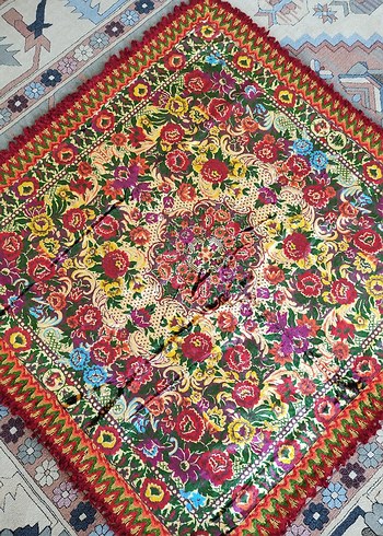 Antika Kilim Desenli İpek Duvar Halısı (1.20x1.20m)) - Görsel 2