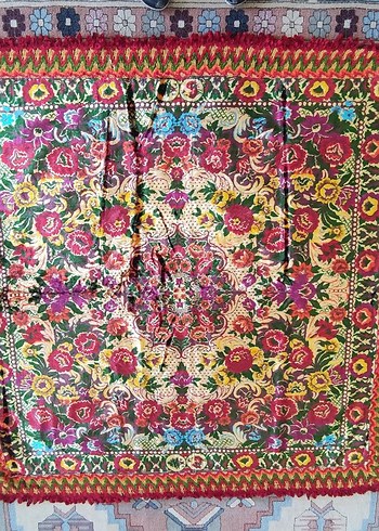 Antika Kilim Desenli İpek Duvar Halısı (1.20x1.20m)) - Görsel 3