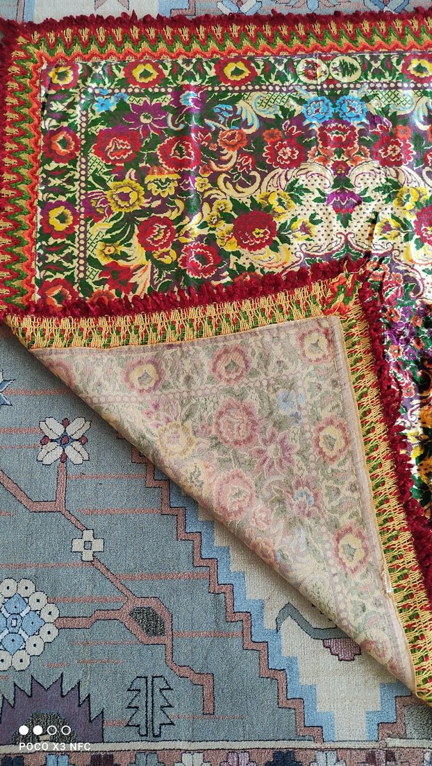 Antika Kilim Desenli İpek Duvar Halısı (1.20x1.20m)) - Görsel 4