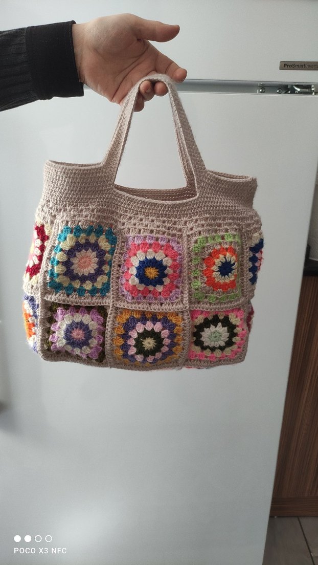 Renkli Örgülü El Çantası - Görsel 2