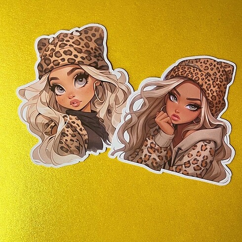  Beden Renk Leopar Kızlar Sticker seti