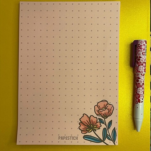 Rose Gül Noktalı Notepad Defter A5