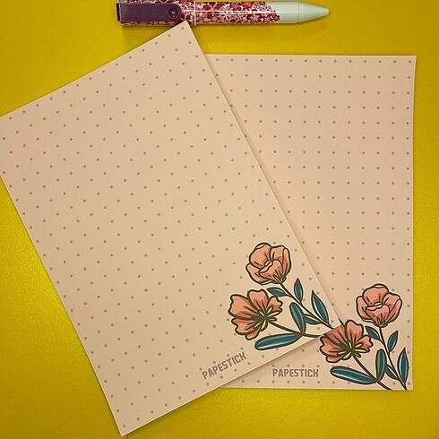 Rose Gül Noktalı Notepad Defter A5