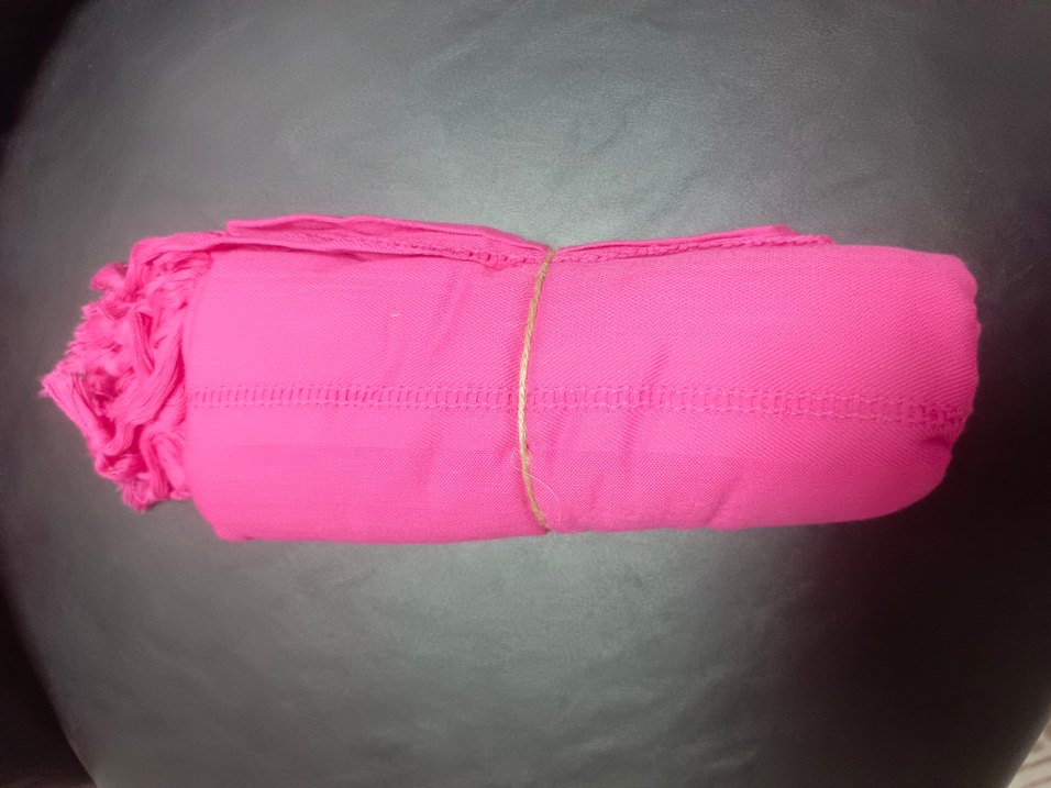 Püsküllü Kadın Pembe Şal - Görsel 2