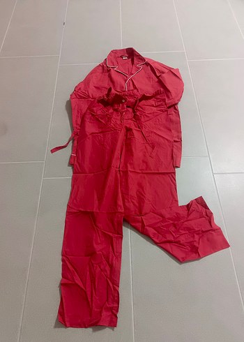 Kırmızı Rahat Kesim erkek Pijama Takımı - Görsel 2