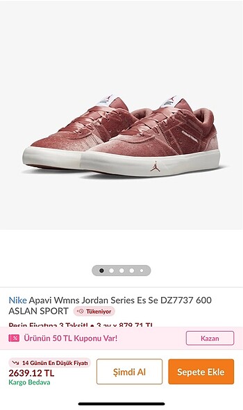 Nike kadife ayakkabı