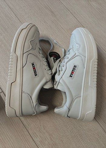 Kyoto gerçek deri Beyaz Bağcıklı Kadın Sneaker - Görsel 7