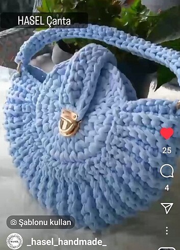 Diğer Penye ip mavi elörgüsü çanta