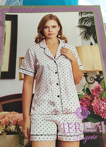 Jeremi çeyizlik Saten pijama takımı 