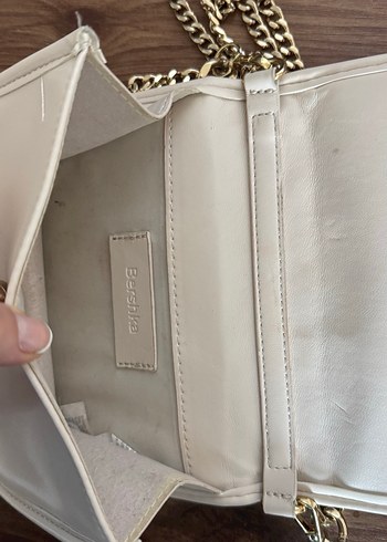 Bej Deri Zincir Detaylı Kadın Çanta - Görsel 3