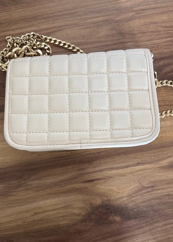 Bej Deri Zincir Detaylı Kadın Çanta - Görsel 5